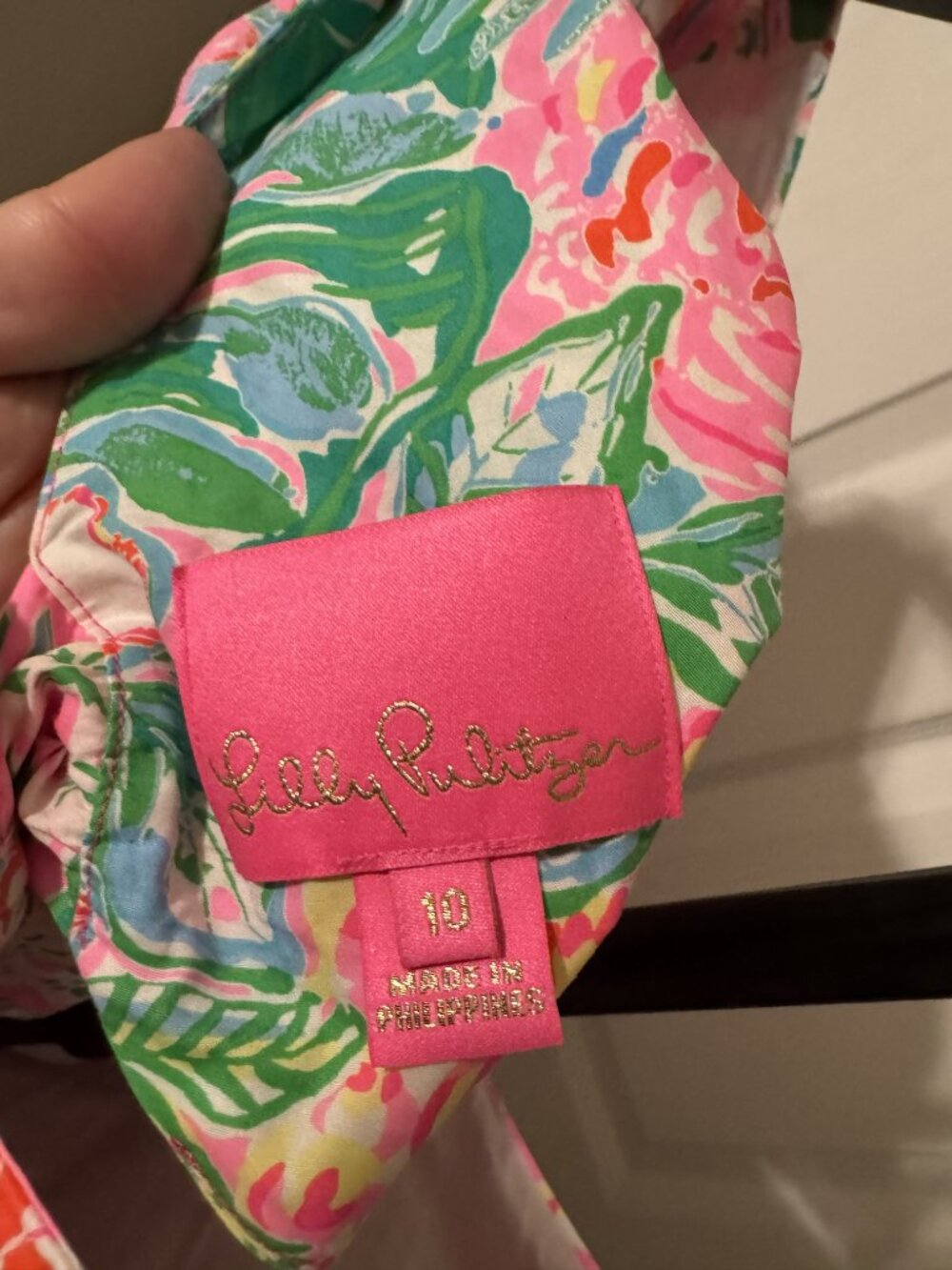 Lilly Pulitzer Nalani Short Sleeve Cotton Dress puff sleeves Journey to the Jung - Picture 3 of 3